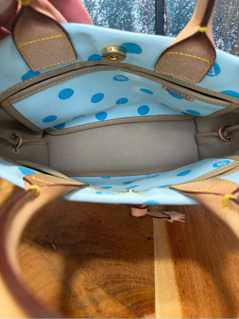 Dooney & Bourke Vintage Y2K Rare Colorway Polka Dot Tassel Satchel Tote